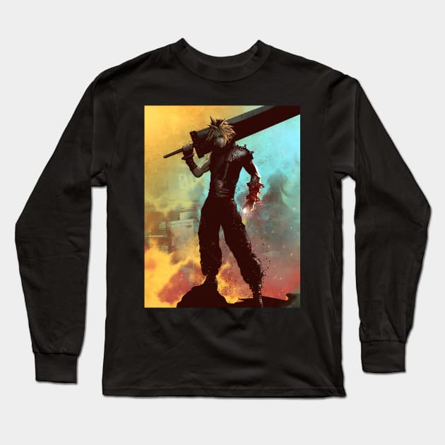 Powerful Fantasy Warrior Long Sleeve T-Shirt by SkyfrNight